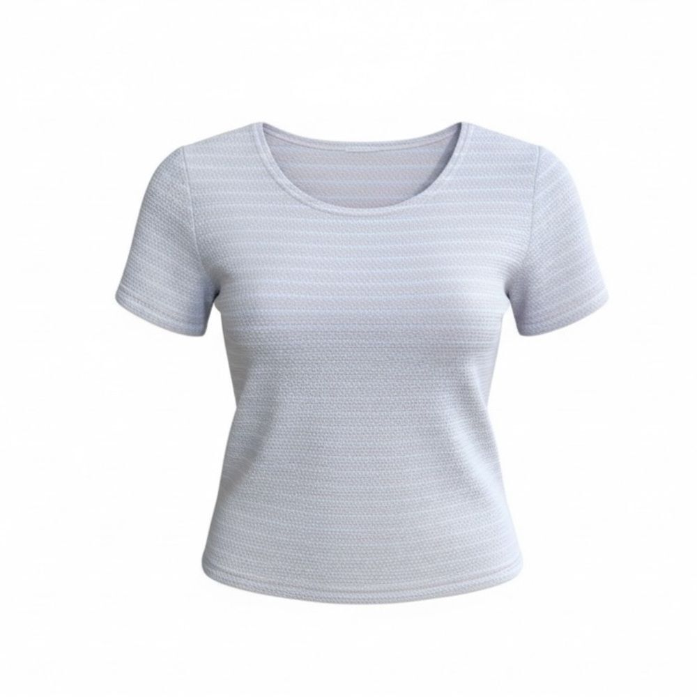 Scoop Neck Short Sleeve Striped Tee